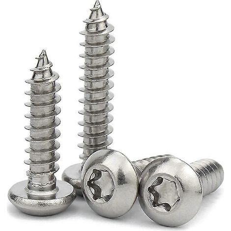 50 vis autotaraudeuses M4x20 mm, vis à tête bombée Torx, vis autoperceuses à tête ronde en acier inoxydable (1/5)