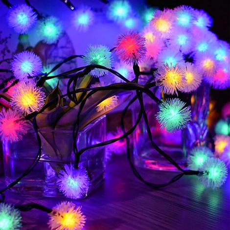 Guirlande Lumineuse Boule Pissenlit LED - Alimentation Solaire - Décoration Intérieure Extérieure Noël Mariage - 300 cm - 1 pièce (1/5)