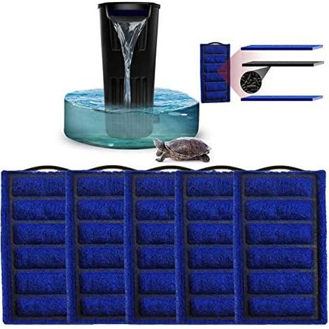 Lot de 5 éponges filtrantes de rechange pour filtre à tortue muette pour filtre submersible pour réservoir de tortues (1/5)