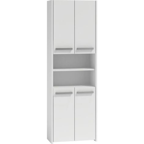 Badschrank S60 Weiß Hochschrank 56x170x30 cm (1/2)
