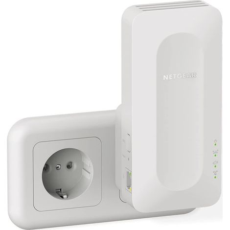 Netgear AX1600 EAX12 Mesh WiFi 6 Extender a 4 Stream con 1 Porta LAN, Compatibile con Modem in Fibra e ADSL, Ripetitore WiFi Wireless con Amplificatore e Supporto Mesh, Colore Bianco (1/5)