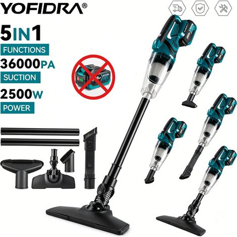 Aspirateur sans fil YOFIDRA 1500 W – Aspirateur à main puissant pour maison, poils d’animaux et sols durs, compatible batterie Makita