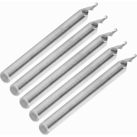 5 Stück Schaftfräser, einschneidig, 3,175 x 1 x 2 mm, Wolframstahl, CNC-Graviermaschinen-Schneidwerkzeug für Aluminium (1/5)
