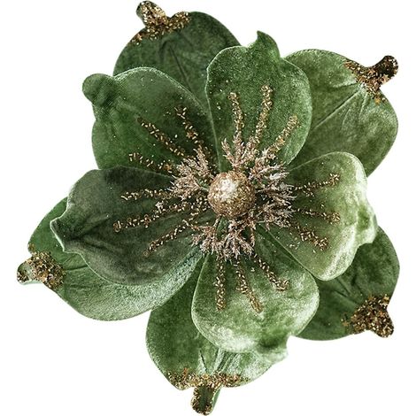Guirlande De Magnolia - Décor En Tissu Pour Arbre De Noël - Faux Fleurs De Magnolia - Décoration Festive Intérieure - 1 Pièce (1/4)
