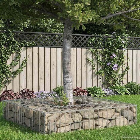 Gabionen Hochbeet Silber 100 x 100 x 20 cm Verzinkter Stahl