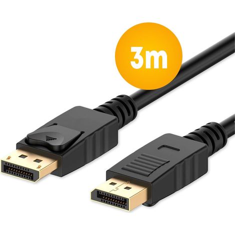 Cavo DisplayPort Placcato in Oro 4K UltraHD Audio e Video in Alta Definizione Compatibile con Monitor e Proiettori fino a 144Hz di Resoluzione 3m (1/2)