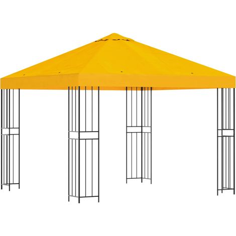 Gazebo 3 x 3 m Yellow Polyester and Steel 190 gsm vidaXL (1/5)