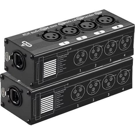 1 paire de rallonges Ethernet Cat5/Cat6 4 canaux XLR/audio RJ45 (1/5)