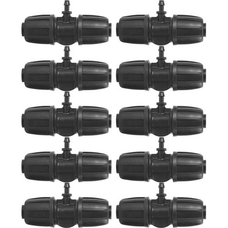 High Quality 16mm 4/7 Plug T Connector Garden Lockable Garden Irrigation PE Pipe Connector (1/5)