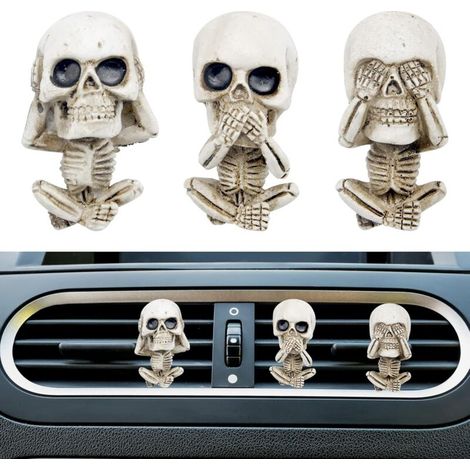 3 Pièces Diffuseur De Parfum De Voiture Tableau De Bord Intérieurs Squelette Auto Sortie D'air Clip De Ventilation Décoratif De Voiture Diffuseur De Sortie D'air Cadeaux pour Hommes Femmes (1/5)