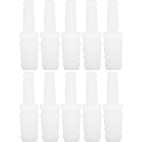 10Pcs 6mm à 9/10/11/12mm PE Raccordeur de tuyau raccord droit en plastique pour pompe à eau Aquarium (6mm à 10mm) (1/5)