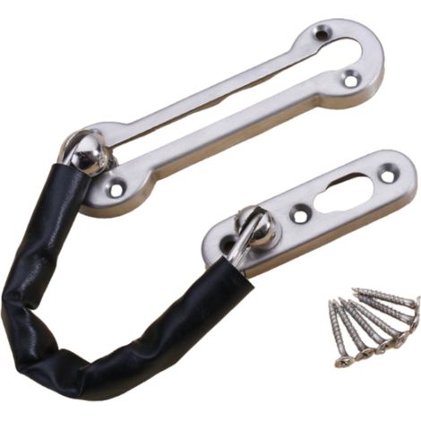 Diebstahlsicheres Türschloss mit dicker Edelstahlkette für Hotelzimmer, Türkettenöse, dicker Türriegel (silber) - AquaForge (1/5)