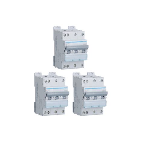 Hager - LOT de 3 Disjoncteurs 20A - 3P+N - 6-10kA- Courbe C - 3 Modules - Ru00e9f. : NFT820x3 (1/3)