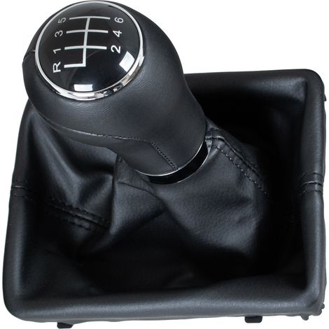Pomo de palanca de cambios de 6 velocidades negro para Audi A4 B8 07-15 + funda negra