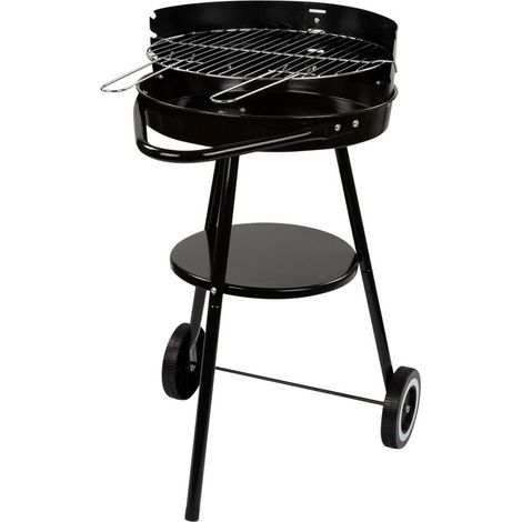 Barbecue a Carboni con Ruote Aktive Alluminio Metallo smaltato textilene 42 x 76,5 x 42 cm Nero (1/5)