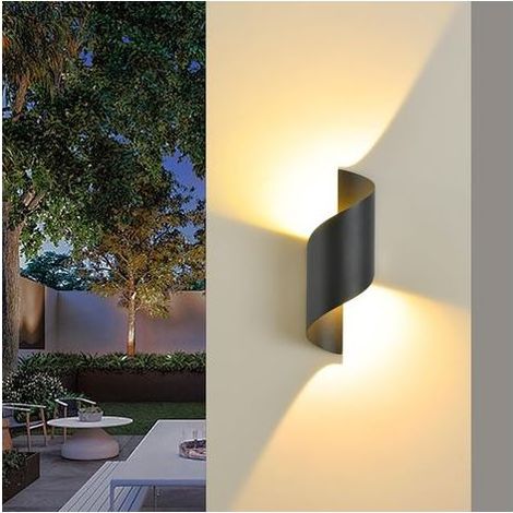 Applique Murale LED IP65 10W 600lm Blanc Chaud 3000K Aluminium Noir Design Intérieur Extérieur (1/5)