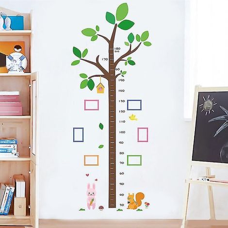 Dekorativer Wandaufkleber fürs Kinderzimmer: Höhenmessung (Cartoon-Design), Wachstumstabelle fürs Babyzimmer, Wanddekoration, 7-Baum-Aufkleber (1/5)