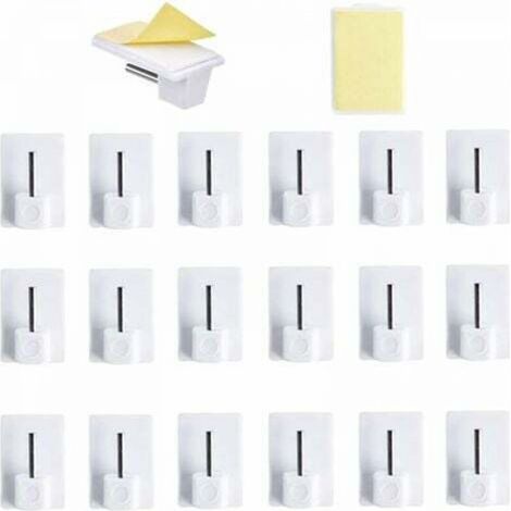 40 pcs Rideaux Crochets Adhésifs pour Tringle Rideau Crochet Autocollant Accroche Rideau Sans Percage pour Rideau Canne de Cuisine de Chambre de Salle de bain de Balcon (1/4)