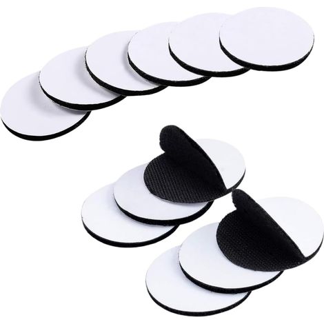 Packung mit 12 Paaren 10 cm runden, wasserfesten, doppelseitigen Schaumstoffklebebändern für Wände, Heimwerkerarbeiten, Böden, Türen, Metall, Wohnungen, Büros, Schulen (schwarz, 12 Paar)