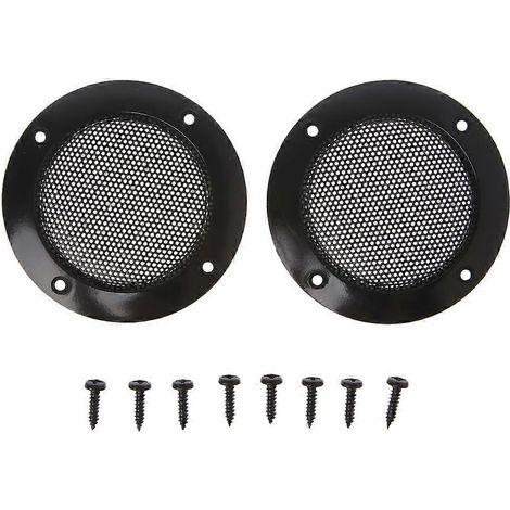 2 pièces de grilles de protection circulaires en acier pour haut-parleurs, 2 pouces
