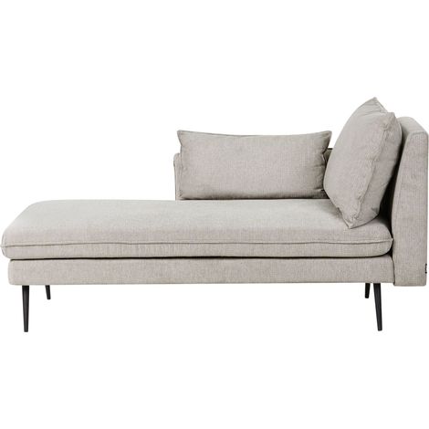 Chaise Longue à Droite avec Coussins en Tissu Gris Yerres (1/5)