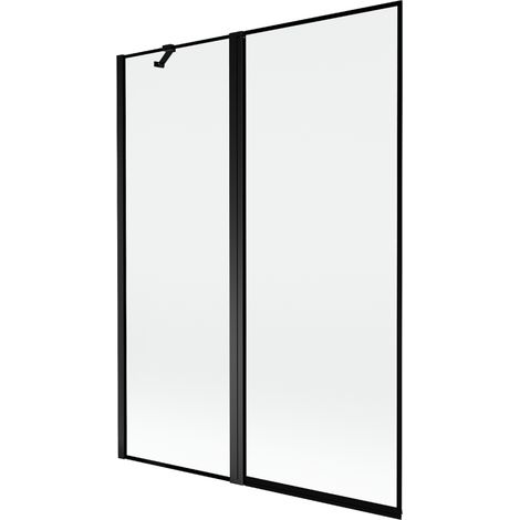 Mexen Mist paroi de douche 2 volets gauche 130 x 150 cm, cadre noir, noir - 8A9-130-011-70-70-L (1/5)