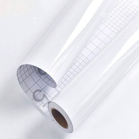 Furniture Adhesive Paper Glossy White Glitter 40x300cm Self Adhesive Wallpaper for Modern Style Waterproof Vinyl Film Decorative Roll Kitchen Countertops Cabinets Wardrobes Bedroom (1/5)