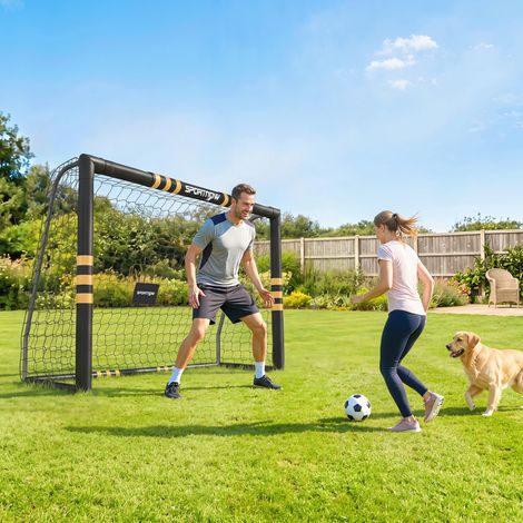 But de Football avec Mousse de Protection 2,4 x 1,6 m Jaune (1/5)