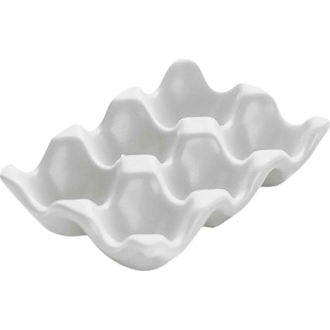 Eierablage mit 6 Fächern, Eierspender für 6 frische Eier, rutschfester Eierbehälter für Kühlschrank, Restauranttheke, Zuhause-White (1/5)