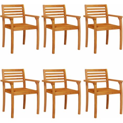 Maison Exclusive - Sillas de jardín 6 uds madera maciza de acacia (1/5)