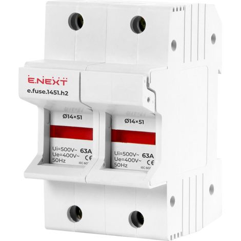 E.NEXT i0300005 Sicherungssockelschalter für Zylindersicherungen 14x51 2P 63A AC