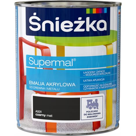 Śnieżka Eko Supermal Acryllack Schwarz Matt 0,8L