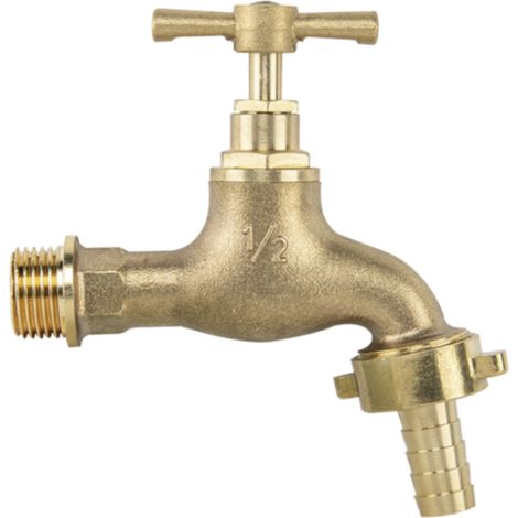 Messing Wasserhahn mit Schlauchanschluss 1/2" (1/2)