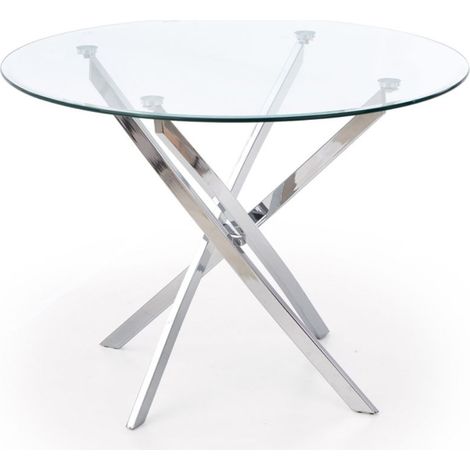 Table de salle à manger ronde 100cm en verre Clasa (1/5)