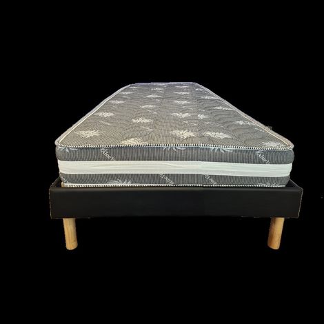 Materasso + rete nera Orthopedico 70x190 x 22 cm - Molto rigido - Faccia Inverno Lana - Imbottitura Poli Lattex ad alta densitÃ  - Ipoallergenico