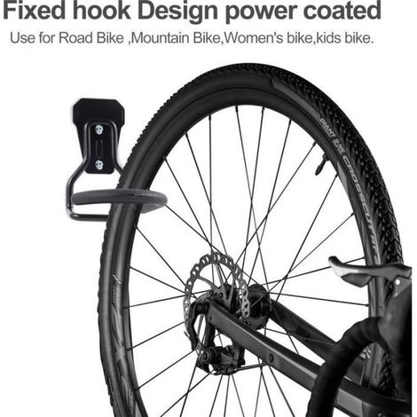 2pcs Porte vélos mural vertical - Acier robuste antirouille Charge max 20 25kg - Garage abri appartement (1/5)