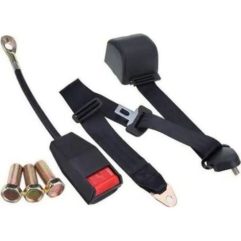 Ceinture de sécurité réglable , voiture Ceinture de sécurité rétractable réglable universelle noire Facile à utiliser ceinture de securite ceinture 3 point harnais de sécurité (1/5)