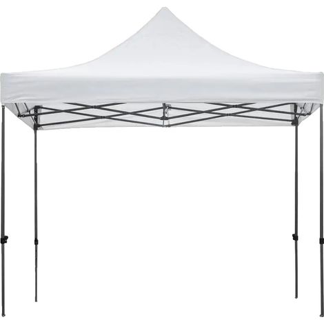 Pavillon, PVC-beschichtetes Polyester, höhenverstellbar, WEISS (1/2)