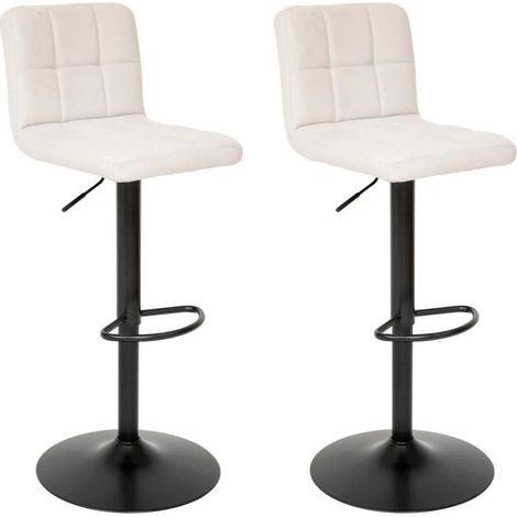 Lot de 2 Chaises de Bar Ajustable "Delek" 104cm Beige (1/5)