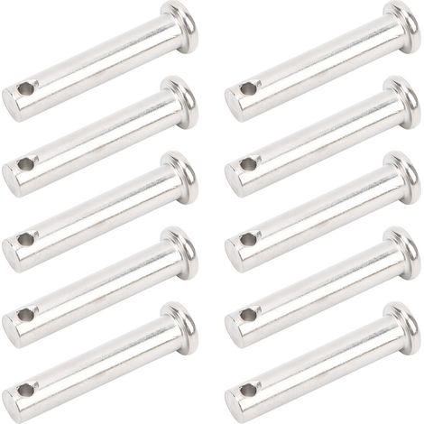 Lot de 10 goupilles à chape rondes à tête plate en acier inoxydable 304 pour pièces mobiles linéaires, M8x40 mm (1/5)
