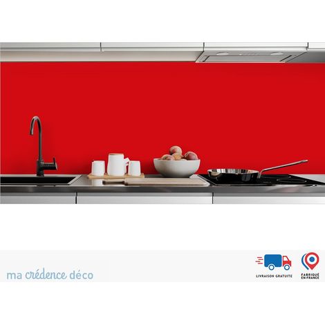 Crédence : Rouge lumineux RAL 3020 - Alu composite - 60 - 120 (1/3)