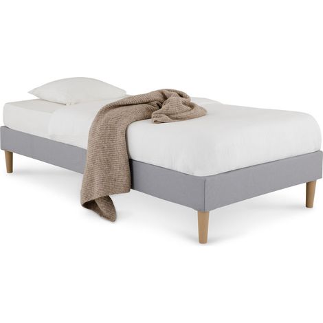 Sommier tapissier PAIMPOL Gris 90x190 cm