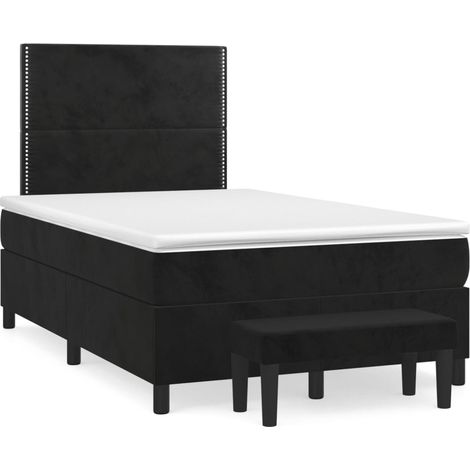 Maison Exclusive - Giroletto a Molle con Materasso Nero 120x200 cm in Velluto (1/5)