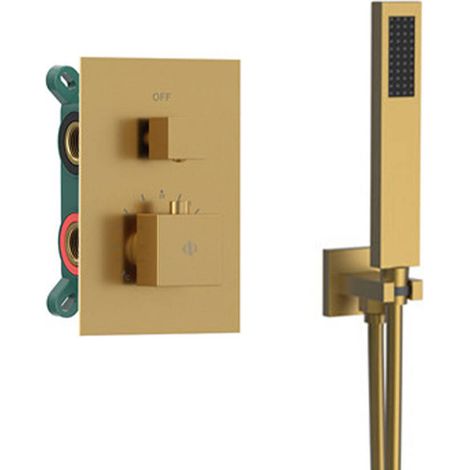 Conjunto Empotrar 2/3 Fun. Termostatico Orion Oro - GME
