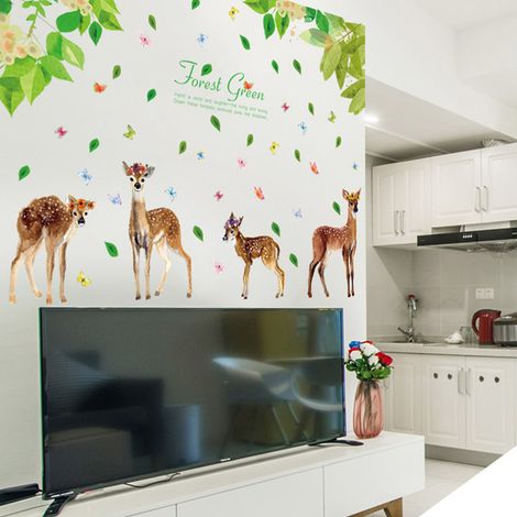 Sticker mural paysage forestier magnifique pour chambre ou salon - Décoration intérieure (1/5)