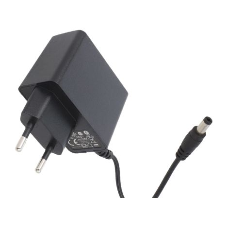 POSC09100A-CN: POSC09100A 9V/1A/9W, schwarzer Adapter, Netzanschluss: CEE 7/16 Stecker 2,1x5,5mm Minuspol in der Mitte