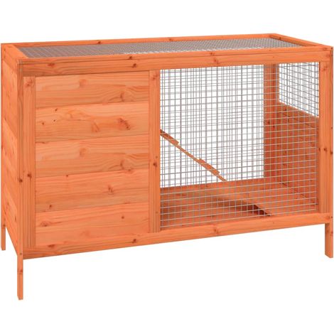 vidaXL Rabbit Hutch Brown 103x44x69,5 cm Solid Wood Pine (1/6)