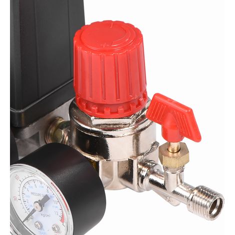 Manostat régulateur de pression pour petit compresseur d'air avec manomètres et soupape de commande (1/5)