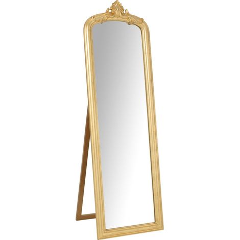 Miroir sur pied doré bois raffiné style classique élégant - Doré bois naturel (1/5)