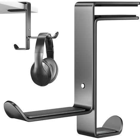 Kaelt - Support Casque Gamer Bureau, Porte Casque Multifonction avec Organiseur de Câbles, Support de Casque Gaming Réglable pour Tous Les Casques de Jeu Bluetooth, Casques pour Enfants, noir (1/5)